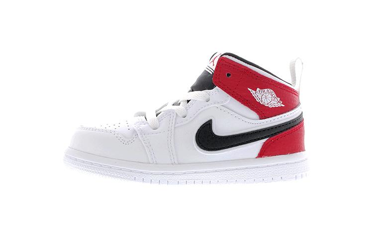 Jordan 1 Mid White Black Gym Red TD 640735-116