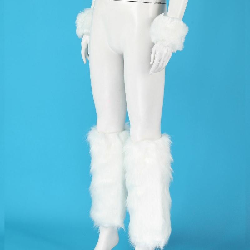 Faux Furs Cuffs Furry Wrist Bands Leg Warmers Wrist Cuffs Warmer Boot Cuffs for Women Party Cosplay Costumes Accessories
