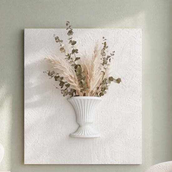 yangyizhi Half Wall Vase for DIY Handmade Floral Art, Picture Frame Flower Holder, 3D Art Base Artificial And Dried Flowers Home Decor