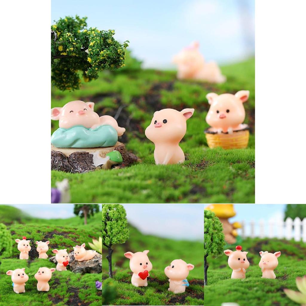 Adorable Resin Pig Figurine For Car Decor And Desktop Ornaments Creative Cartoon