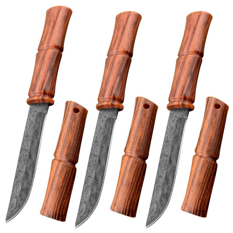 Damascus Pattern Kitchen Knives Boning Paring Knife Meat Cleaver Barbecue Cutting Fishing Fruit Utility Knife Cooking Tools