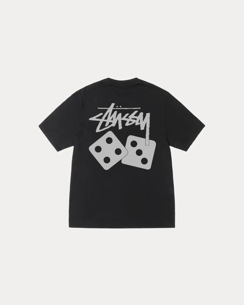 Stussy Футболка с кубиками, пигментная окраска, черный 1905077