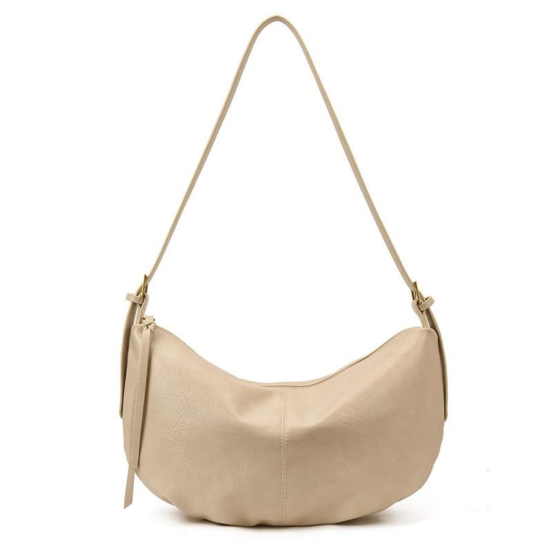 Minimalist Tote Bag Women Soft PU Leather Shoulder Crossbody With Zip Inner Pockets