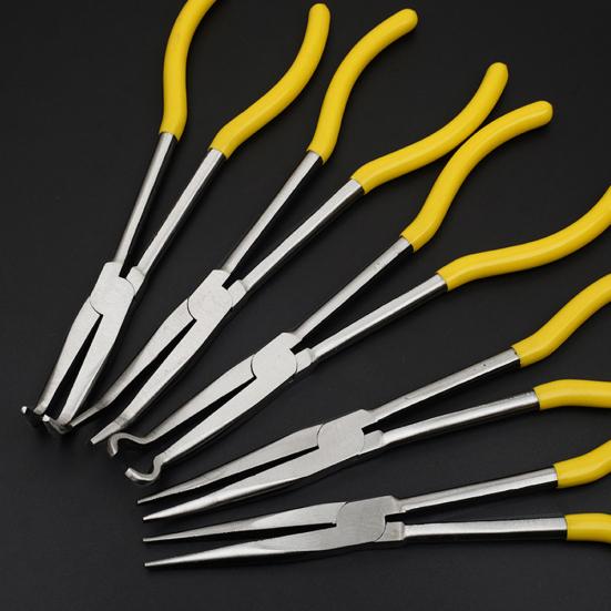 11inch Multifunctional Straight Bent Tip Long Nose Pliers Mechanics Hand Tool