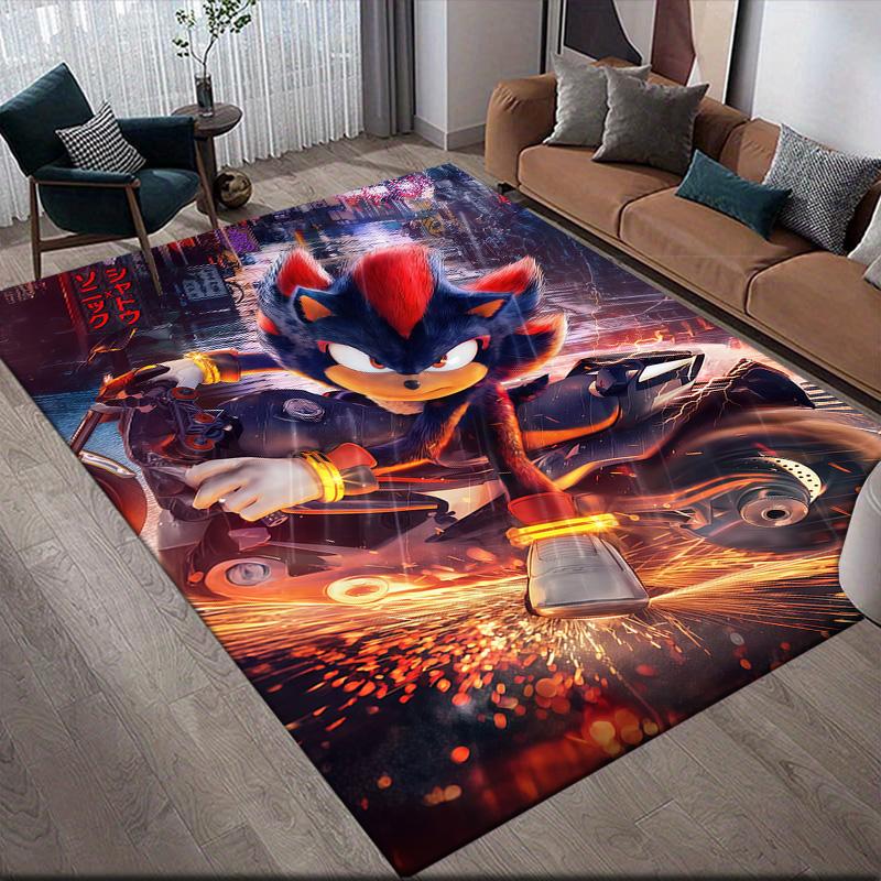 Sonic ActionAnti-Slip Floor Mat, Rectangular Carpet for Living Room, Bedroom, Sofa and Game Area.xwn