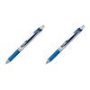 Шариковая ручка Pentel Гелевые чернила Energel Выдвижная 0,5 мм Серебристый корпус BLN75Z-C Синий (х 2)
