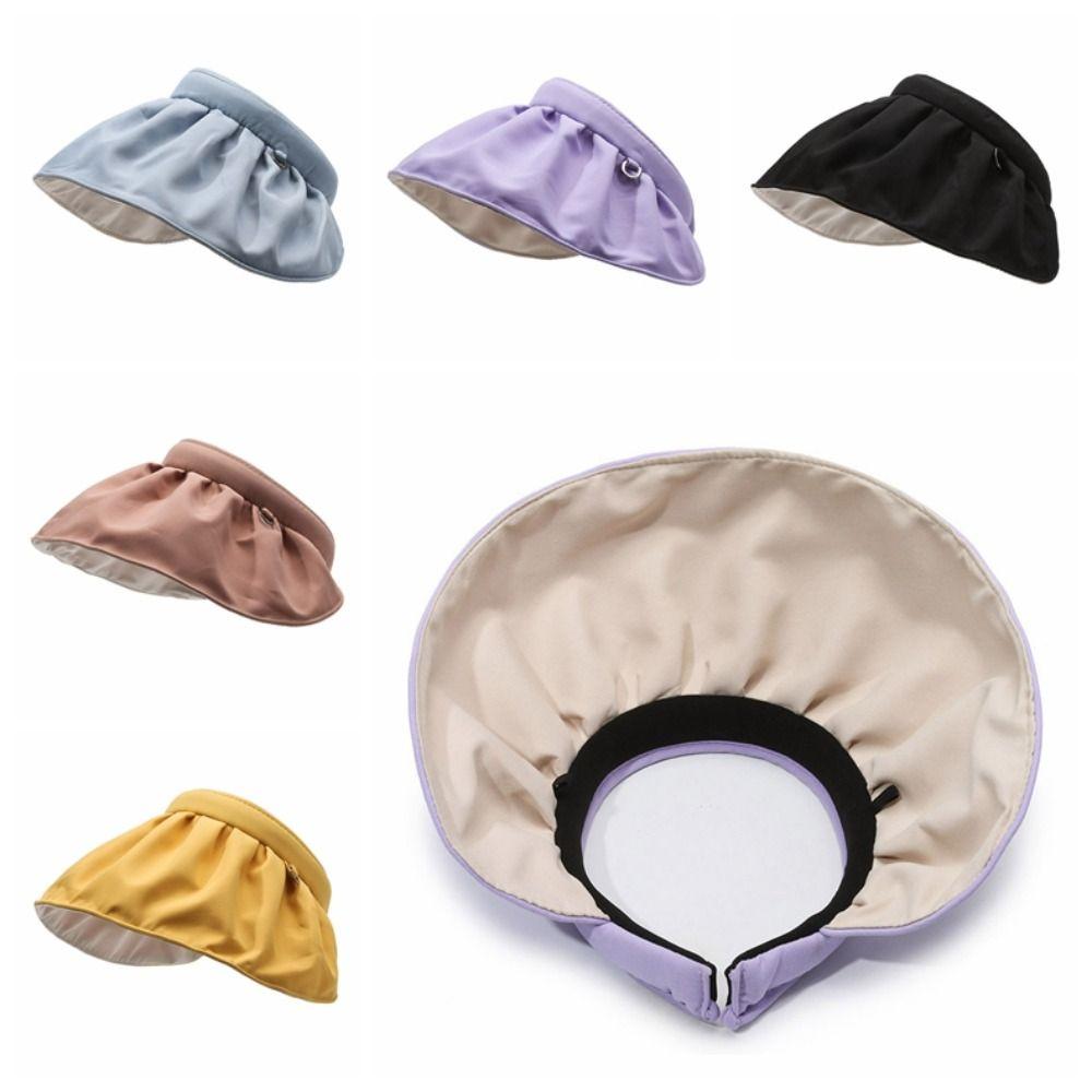 Topless Sun Protection Cap Sweet Foldable Visor Cap Simple Female Shell Hat Outdoor