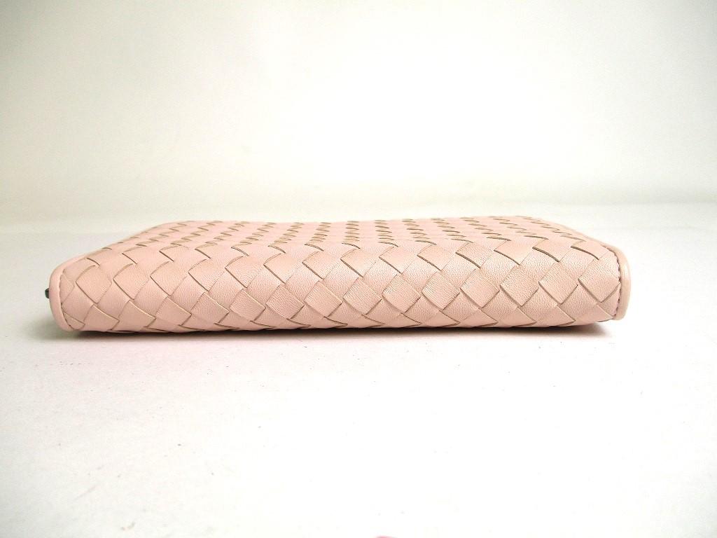 Authentic BOTTEGA VENETA Intrecciato Light Pink Leather Round Zip Wallet Purse #a442  Refurbished