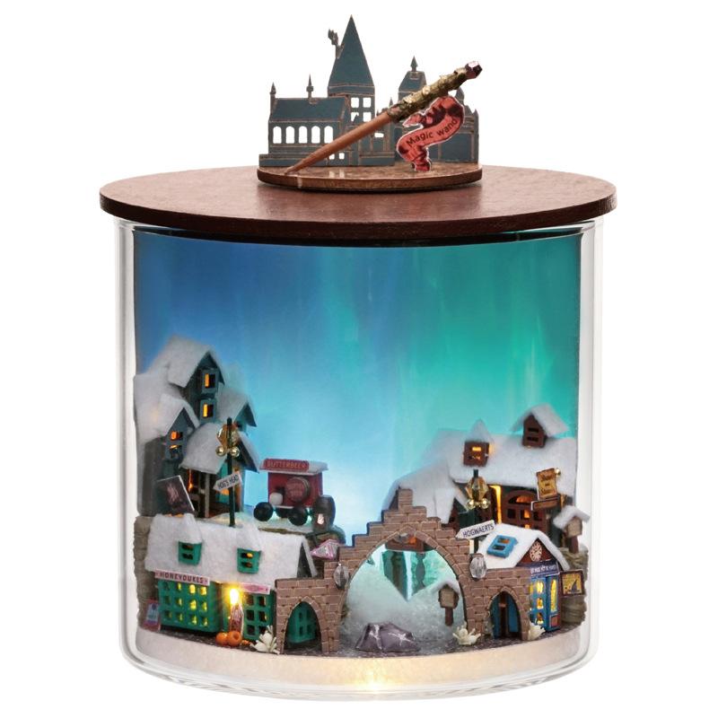 DIY кукольный домик набор магия 3D деревянная мини сборка здание с мебелью книжный домик вилла игрушка девочка ручной работы 3D пазл P519