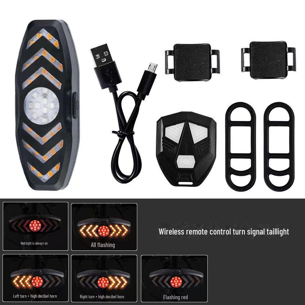 Перезаряжаемый через USB пульт дистанционного управления со светодиодным указателем поворота и задним фонарем с клаксоном для ночной езды