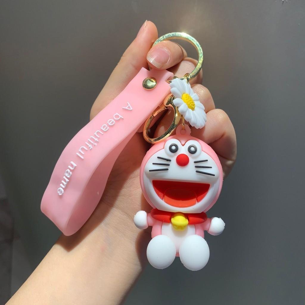 Cute Cartoon Doraemon Keychain Adorable Silicone Keyring For Couples And Students