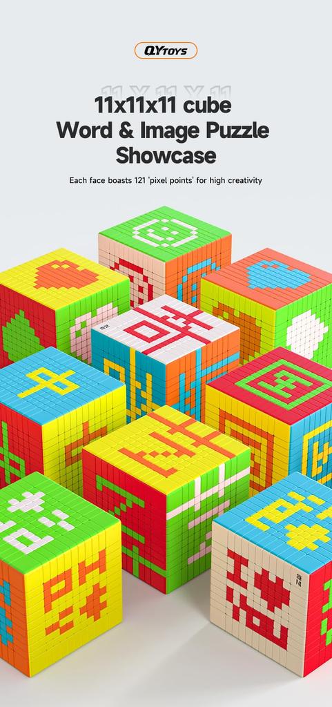 Guaranteed for Peace of Authorized Dealer QiYi 11x11 Cube 3D Puzzle Stickerless Mind,