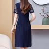 Fashion Summer Chiffon Dresses Plus Size Elegant Slim Short Sleeve Long Dresses Female Vintage Summer Clothes