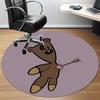 1pc Teddy Bear Office Round Area Rug,  Mat Suitable ForOffice, Under Office Chairs Bedroom Living Room Home Decor, Room Deco