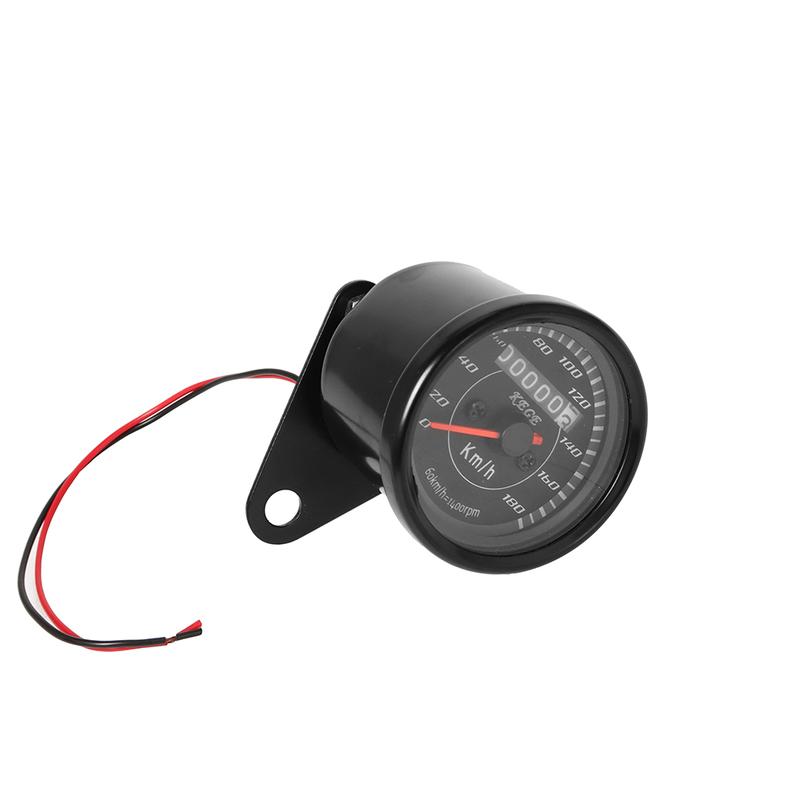 Universal Motorcycle Speedometer Black/ Chrome LED Light Odometer Speed Meter Gauge Mile For Harley Honda Cafe Racer Motorbike