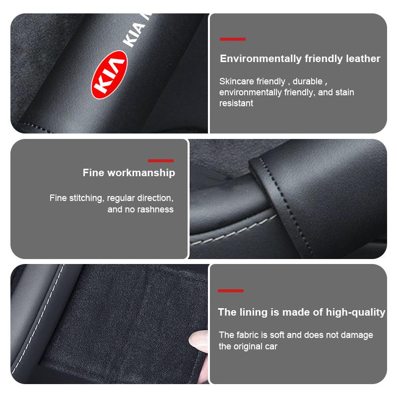 Car Logo Door Handle Armrest Protective Cover Emblem Interior Accessories For KIA Sorento Stinger Soul Spectra Niro Cadenza YB1
