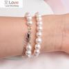 Ashiqi Genuine Natural Freshwater Pearl Bracelets Bangles For Women With Classic Fashion White Jewelry Gift