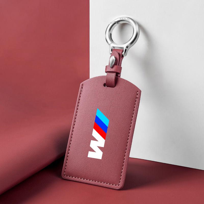 UVGK5 Leather M-Styling Car Smart NFC Card Key Case Cover Shell For BMW M3 M5 M4 Series X1 X3 X5 X6 X7 535le Keychain Auto Accessories