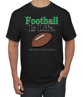 Football Is Life Retro 90s Throwback Athlete Player Men Sports T- Shirt