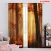 2pcs,2D Plane Printing Minimalist Curtains Autumn Radiance Polyester (without Rod) Gifts Ldeal for Bedroom Office Kitchen Living