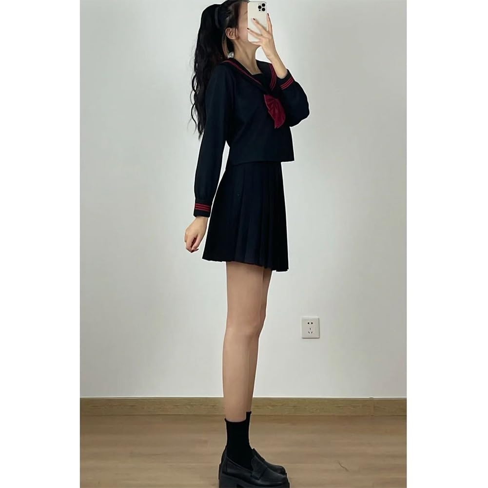 Limspace Косплей Сейлор Настоящая Школьница С Длинным Рукавом и Коротким Воротником-Бабочкой JK Школьная Плиссированная JK Класс Академии Кансай Британская Средняя Школа