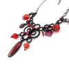 [J0480] - Designer Necklace 'Mélusine' Red Black