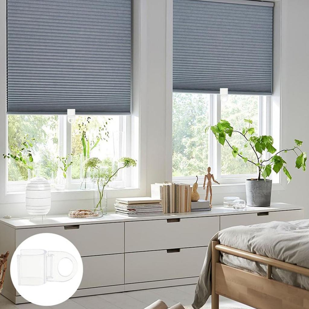 Pack Of 10 Transparent PVC U Shaped Curtain Clips Roller Shade Pull Handle For Home Decoration Easy Installation