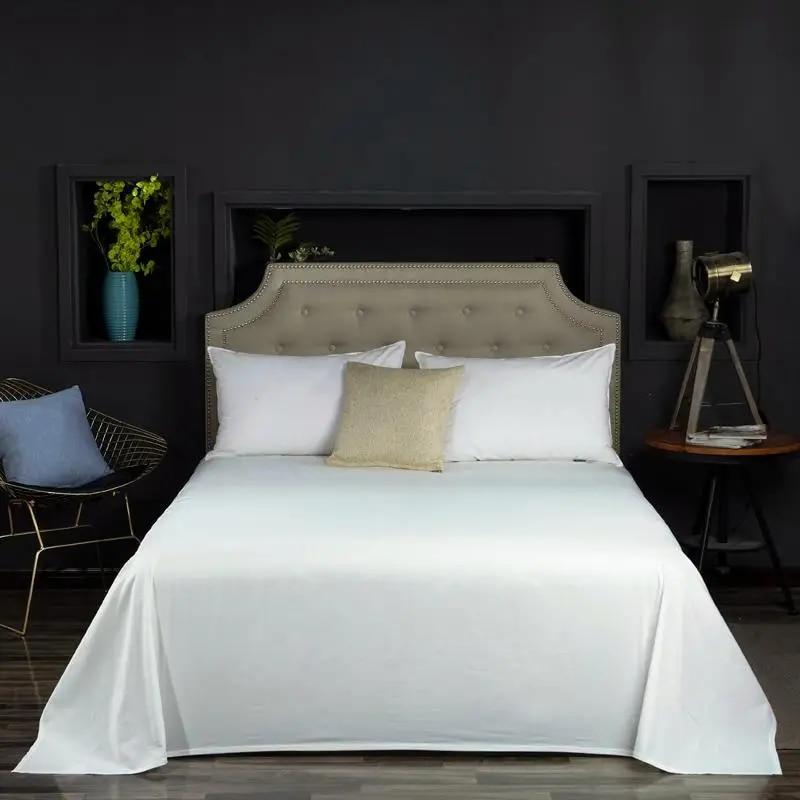 40 однотонных простынь из 100% египетского хлопка, атласное покрывало, длинное штапельное хлопковое наматрасник, белое, фиолетовое, желтое, постельное белье