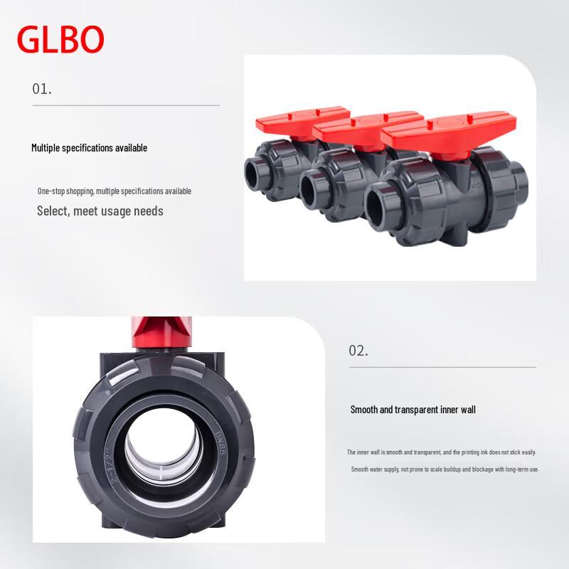 GLBO UPVC Double Union Ball Valve