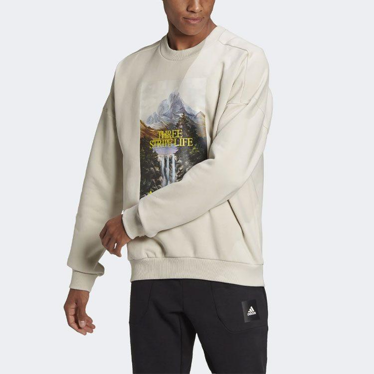 adidas Толстовки Мужские Бежевые С круглым вырезом Умеренный Обычный GL5691