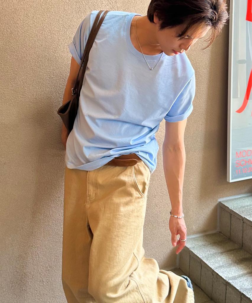 BASEMOMENT Layered Essential T-Shirt Sky Blue