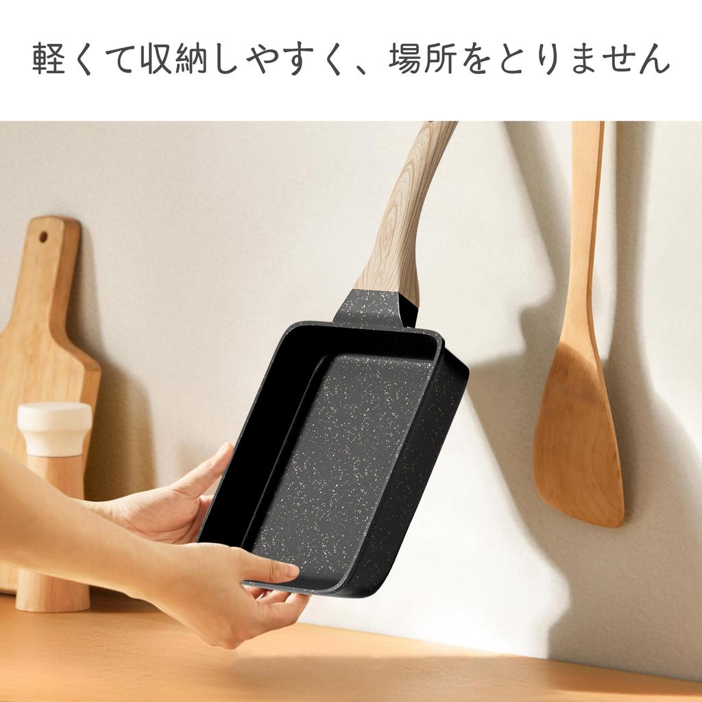 AMPWEEL Омлетная сковорода Индукционная и газовая Керамическая 15 см x Бесплатная сковорода, Совместимая, Покрытие, Антипригарное, 18,5 см, Легкая, Термостойкая ручка, PFOA/PFOS