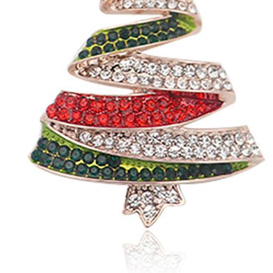 Женская брошь, булавка в форме рождественской елки, ювелирные изделия со стразами, изысканная универсальная блестящая брошь, одежда