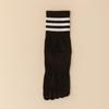 1 Pairs Women Five Finger Socks Cotton Black White Striped Middle Tube Toe-Split Socks Girls' Outdoor Socks Four Seasons