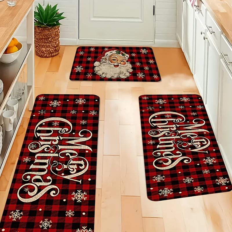 Рождественский коврик с принтом, противоскользящий пятностойкий кухонный коврик для гостиной, спальни, кухни, офиса