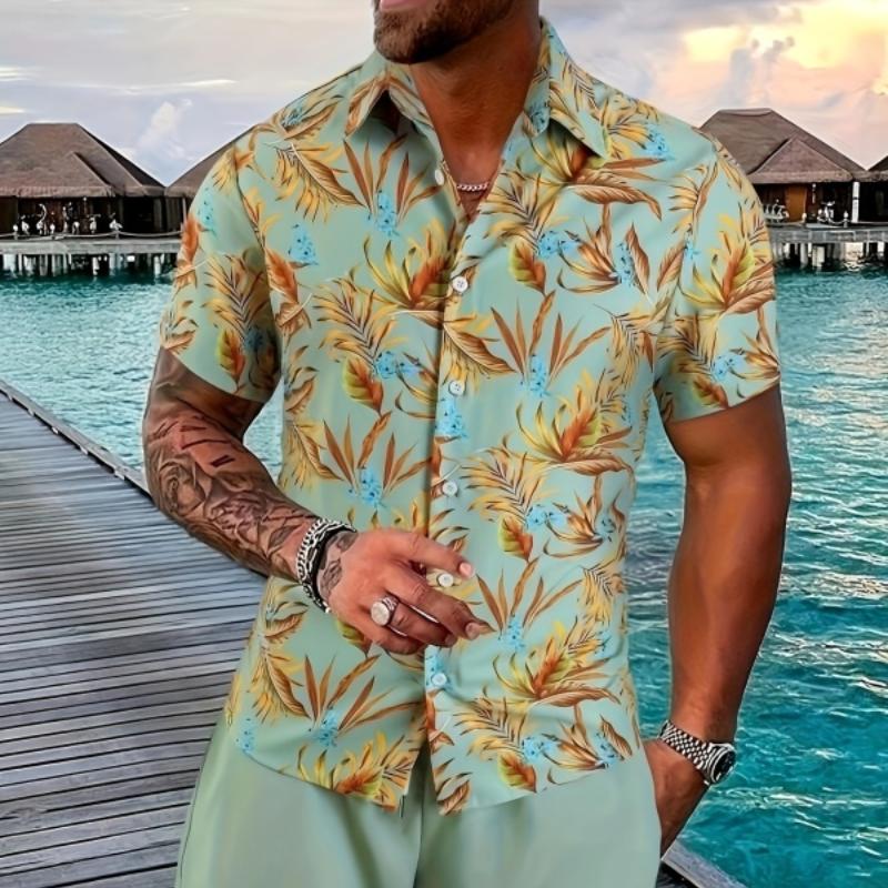 Новейший мужской костюм с принтом в стиле пэчворк, шорты с короткими рукавами и лацканами, спортивный пляжный костюм S-3XL