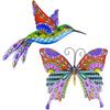 2 шт. Металлическая бабочка-колибри, настенное искусство, декор для сада, настенные украшения