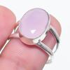 Natural Pink Chalcedony Gemstone 925 Sterling Silver Jewelry Ring Size 6.5 F3e88
