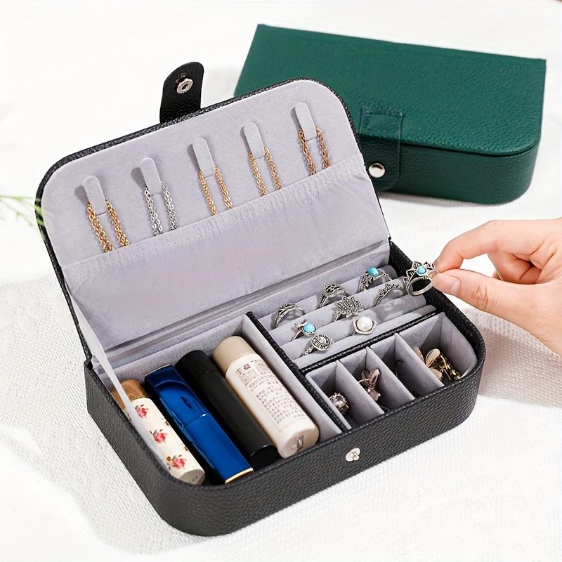 Elegant Green Jewelry Box - Large Faux Leather Organizer for Earrings, Necklaces & Rings. Perfect Gift for Women & Mothers! 