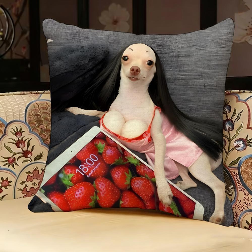 Dog Funny MEME Pillow Case Pillowcase Doublesided Printed Sofa Cushion Bedroom Headboard Pillow