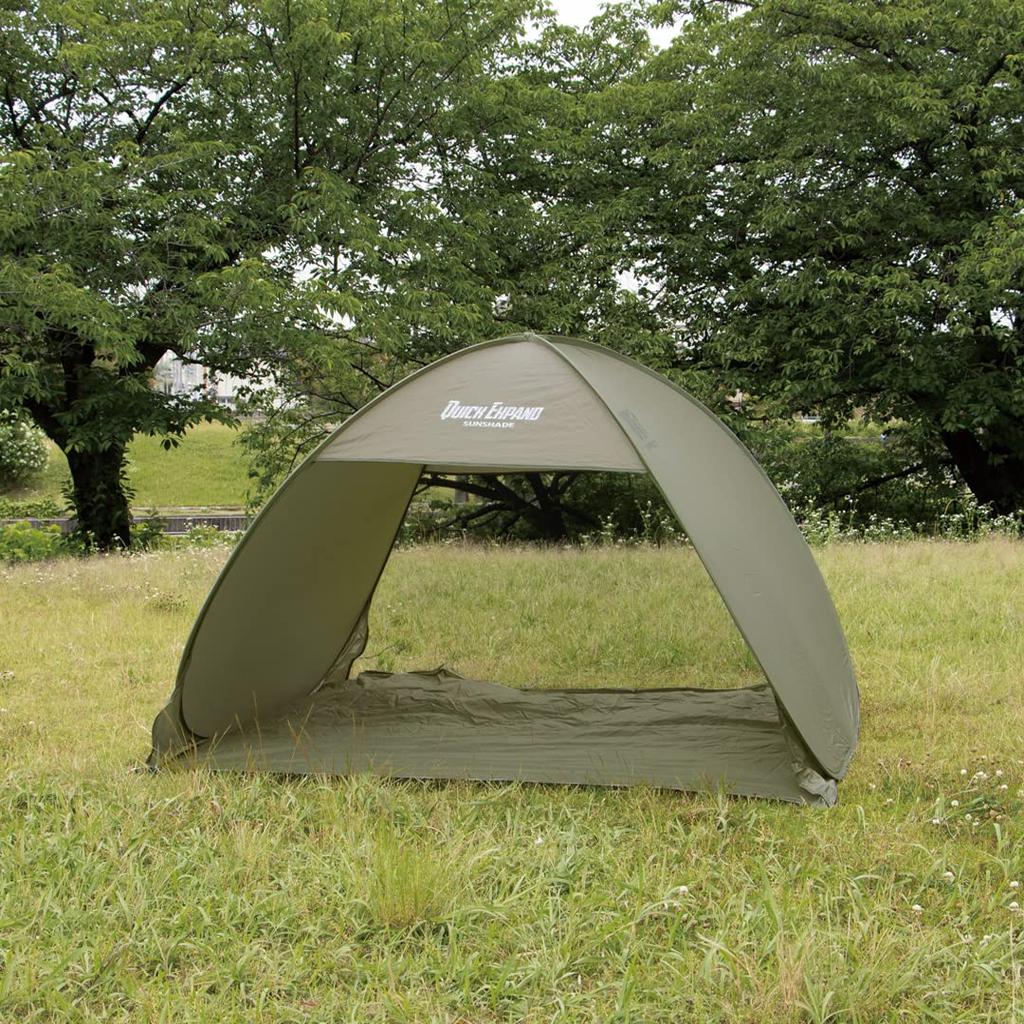 Takeda Corporation for Olive 200 x 145 x 125 Quick expand sunshade open olive [One-touch tent, camping, sunshade, 2-3 people] QX6-200OLV