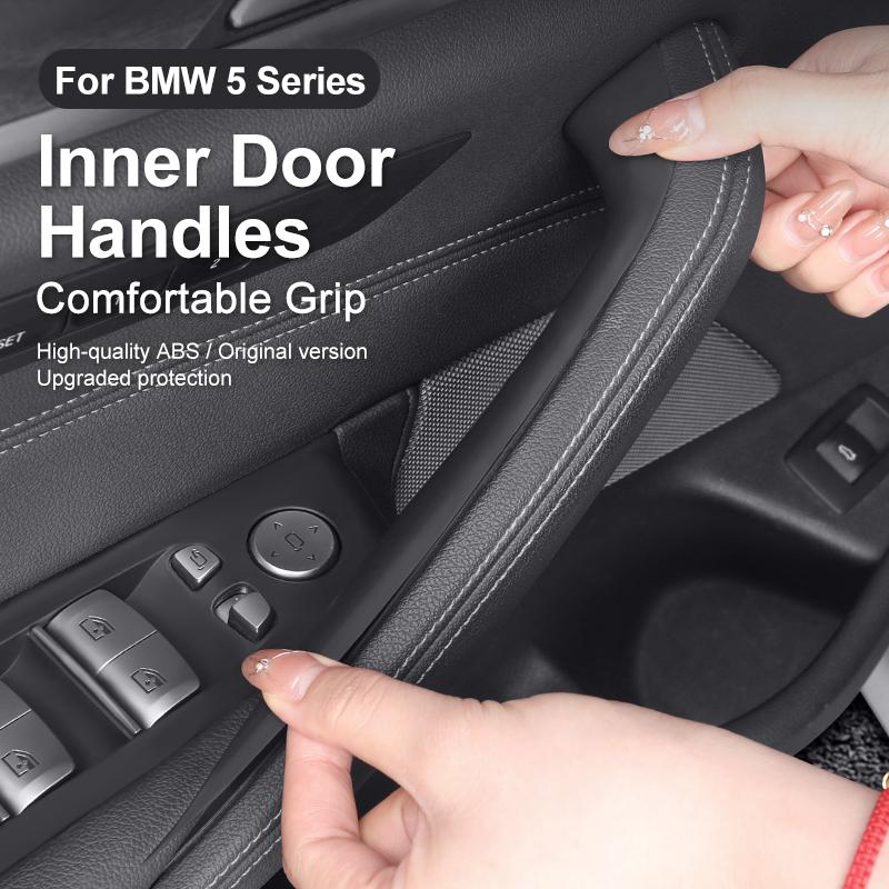 BAGE7 2026 Car Sticker 2PCS Car Inner Door Pull Handle Panel Pull Trim Covers Auto Accessories Fit For BMW 5 Series G30 G38 2018-2023