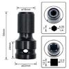 Impact Wrench Adapter 1/2Inch Square Drive to 1/4Inch Hex Socket Converter Attachment Quick Changing Drill Bit Holders