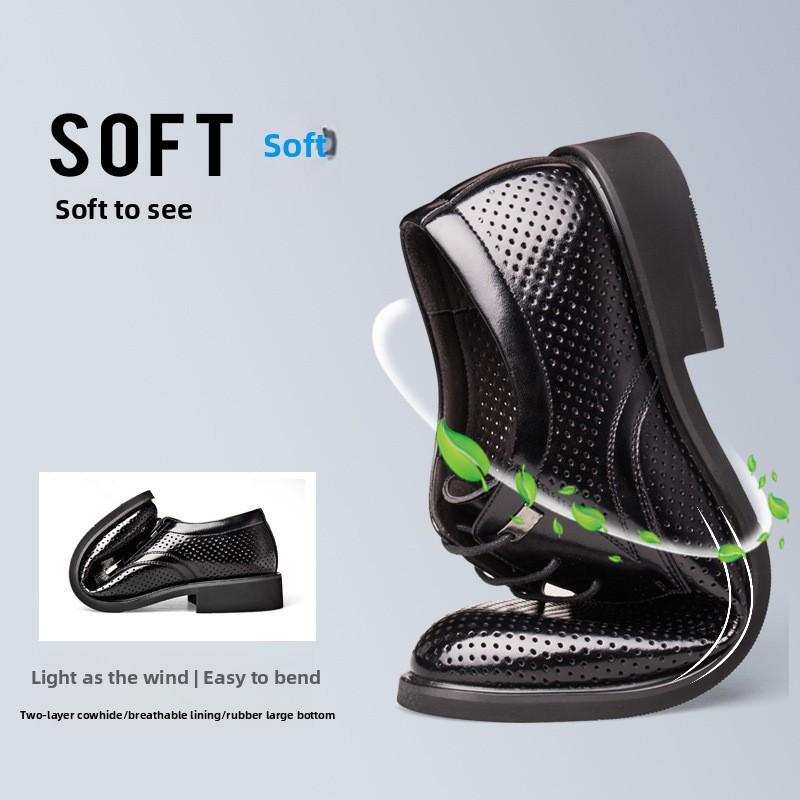 Модная Роскошная Мужская Обувь Летняя Перфорированная Повседневная Обувь Мужские Дышащие Сандалии Классические Деловые Туфли Сандалии Повседневная Кожаная Обувь