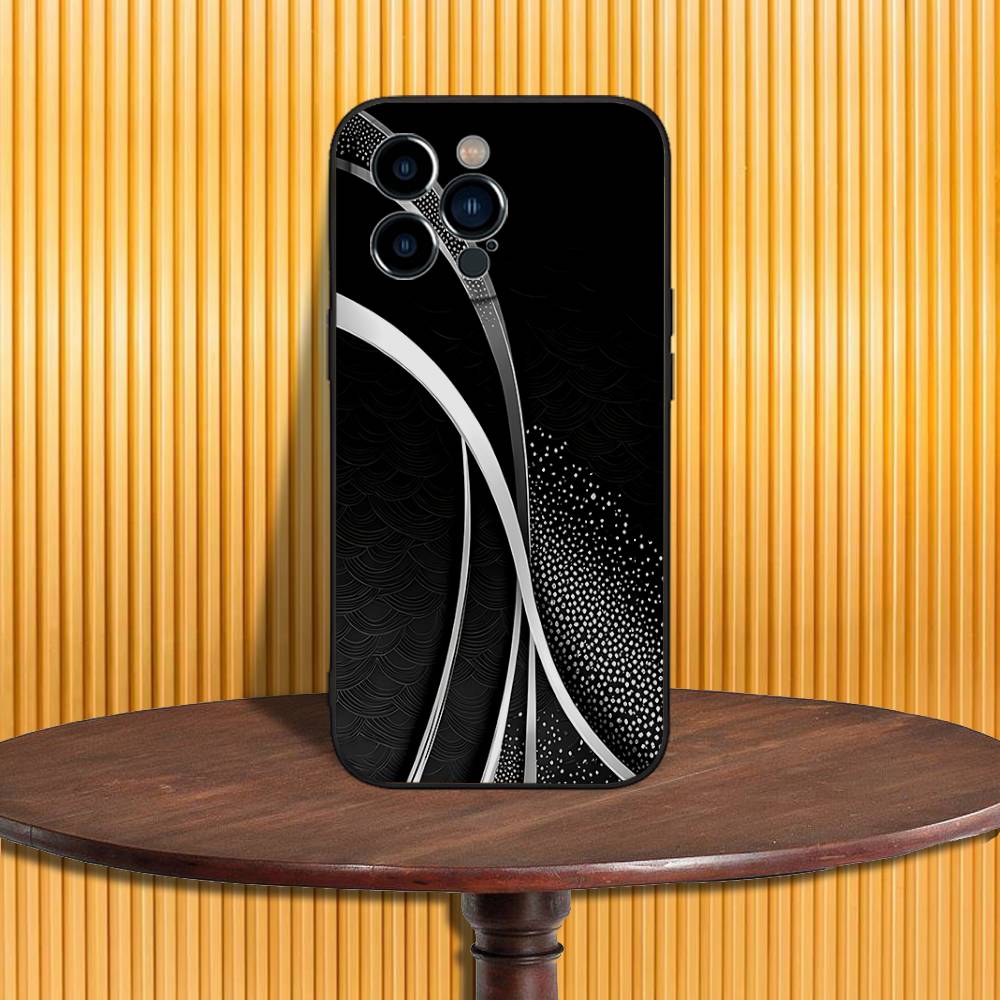 Элегантный мужской чехол для телефона с узором "паркет" для iPhone 17,16,15,14,13,12,11,Pro,Max,Plus,X,XS,SE4,E,Mini, Мягкий черный чехол