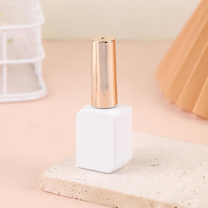 8/10/12/15Ml Empty Glass Nail Gel Bottle Matt White Filling Nail Polish Glue Sealing Basic Oils Light-Resistant Good Storage