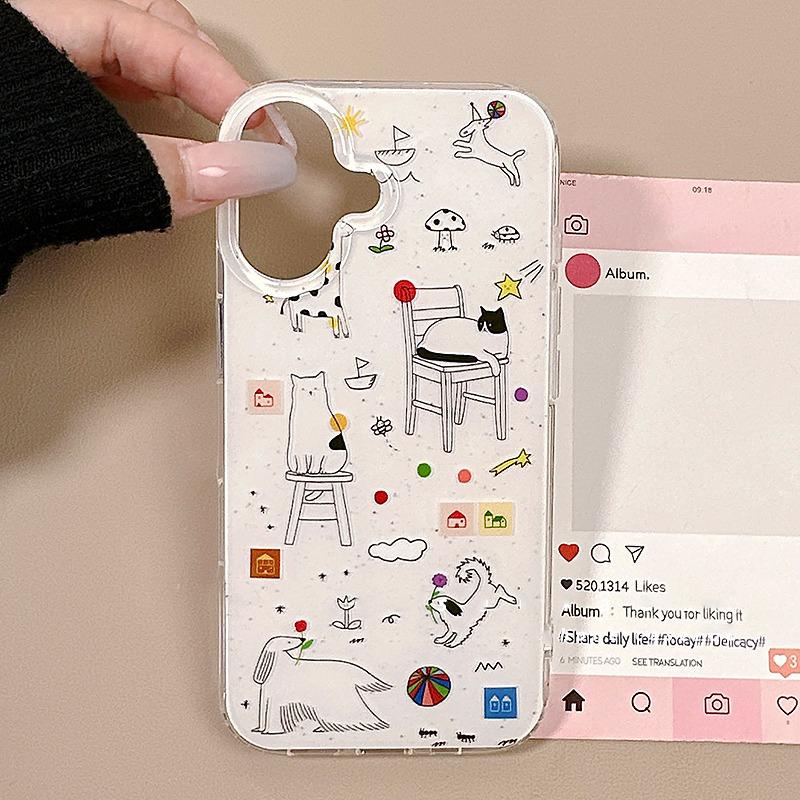 Роскошный противоударный чехол для телефона для iPhone 15 Funda iPhone 11 15 14 16 Pro Max 12 13promax 14promax Жесткий пластиковый IMD чехол с животными