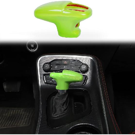 Voodonala For Challenger Charger ABS Carbon Fiber Gear Shift Shifter Knobs Cover Trim For 2015-2025+ Dodge Challenger Charger 2018-2025+ Durango
