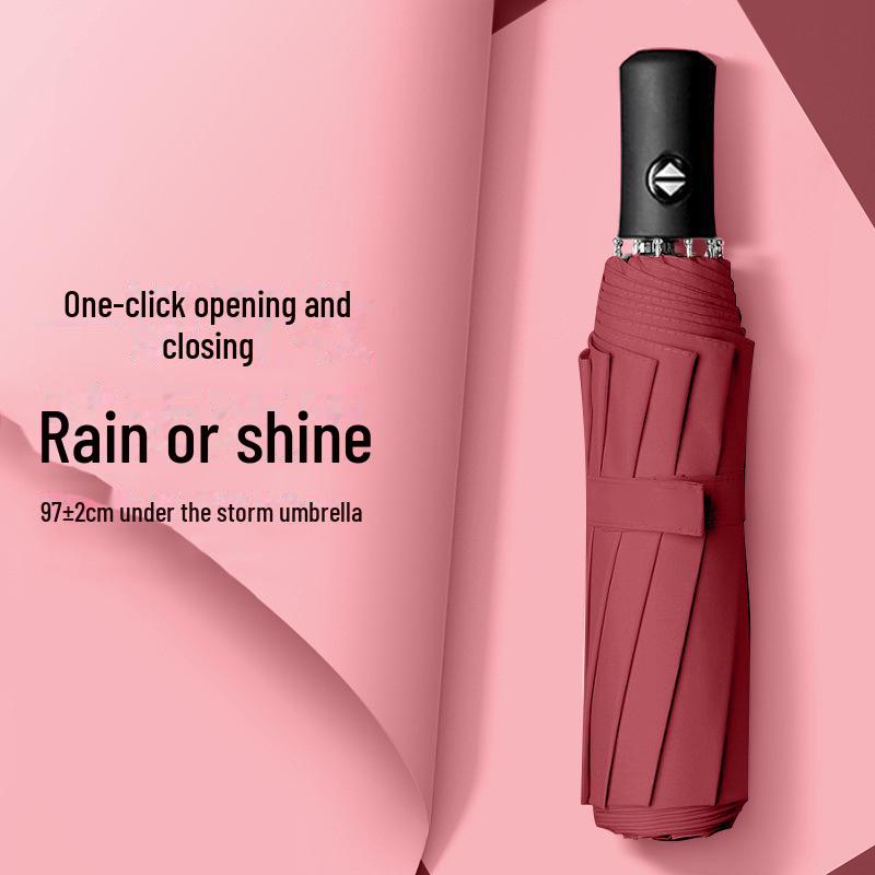 Automatic Dual-Use Folding Umbrella: Premium Sunshade & Rain Protection with Custom Logo