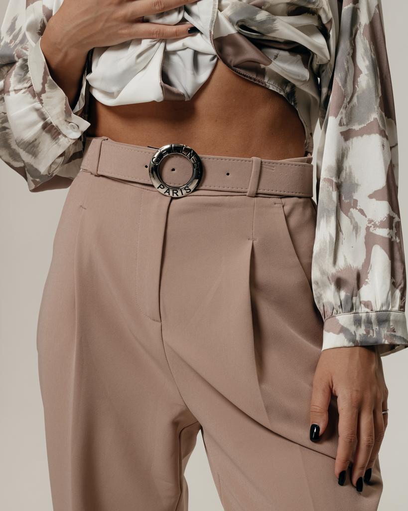 Брюки с высокой посадкой RoseMaria 5450 36 бежевые